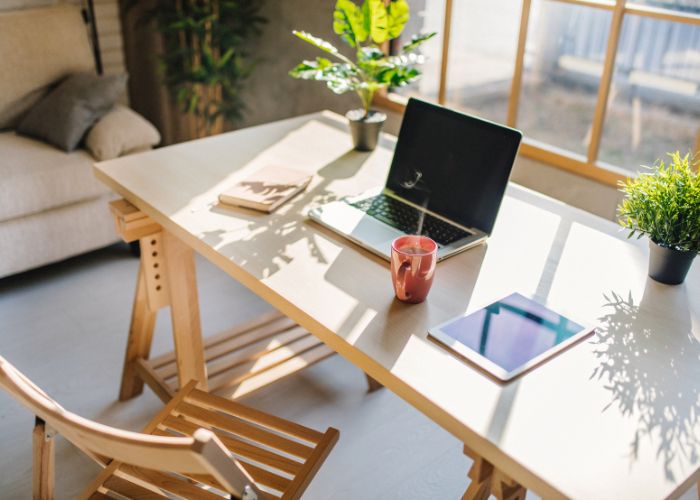 plantes et bureau à domicile