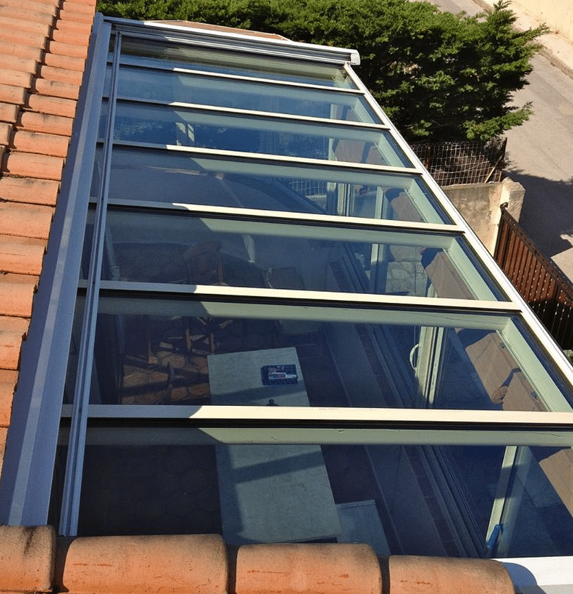 toit de veranda en verre