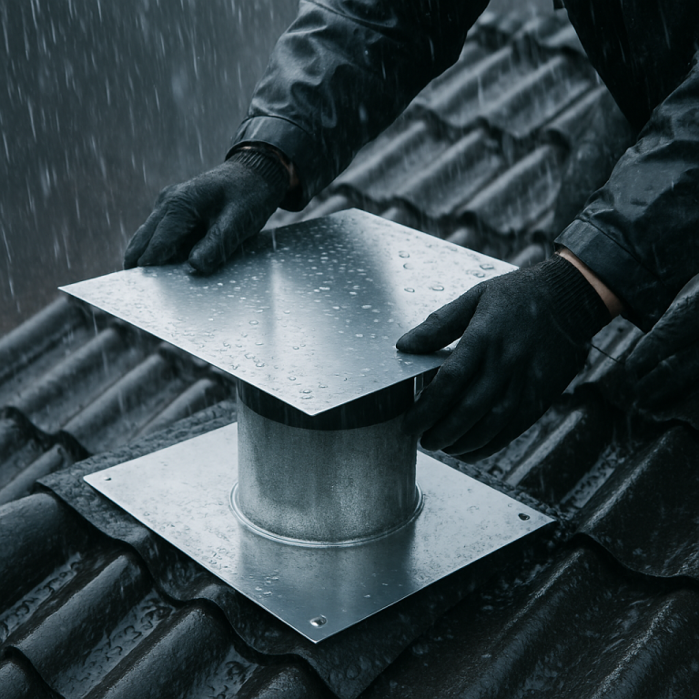 Cheminee Plaque avec drainage ferme conduit de fumee DN 150 tuyau en