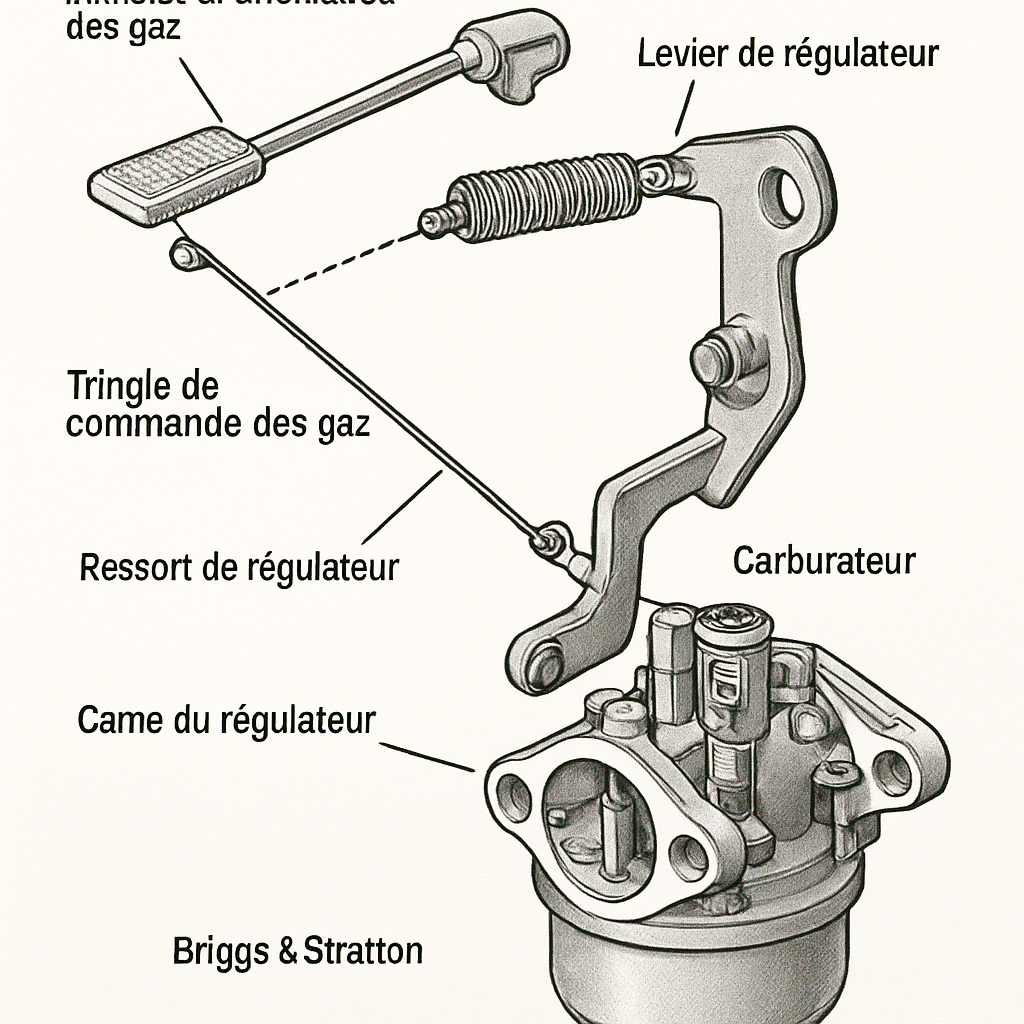 découvrez la vue éclatée détaillée de la tringlerie de carburateur briggs et stratton en 2025. cette présentation vous guide à travers chaque composant, facilitant votre compréhension et votre entretien des moteurs briggs et stratton.